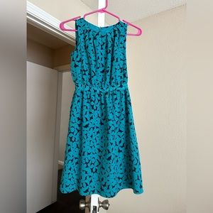 Teal & Navy Flower Dress